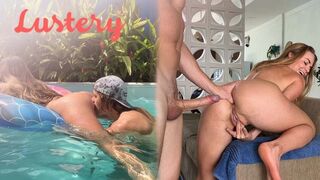 Buxom szőke amateur fenekét dugják úszás után