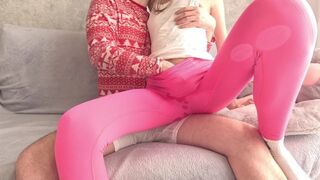 Leggingsben csábított dupla creampie spriccelésre